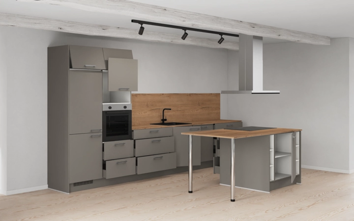 Cuisines Elite Cuisine en îlot 423,4 cm électroménagers inclus planning 1 4