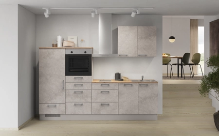 Cuisines Elite Cuisine linéare 270 cm électroménagers inclus planning 13 Décor béton gris terre Riva Cuisines Elite Cuisine linéare 270 cm électroménagers inclus planning 13 Décor béton gris terre Riva