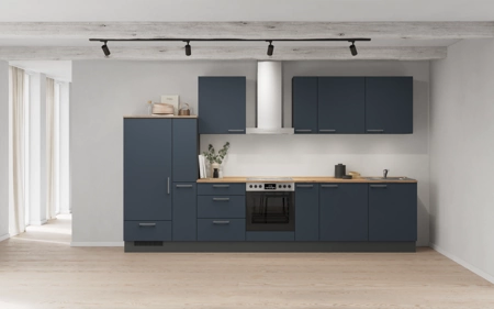 Cuisines Elite Cuisine linéare 360 cm électroménagers inclus planning 14 Bleu fjord ultra-mat Easytouch Cuisines Elite Cuisine linéare 360 cm électroménagers inclus planning 14 Bleu fjord ultra-mat Easytouch