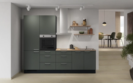 Cuisines Elite Cuisine linéare 270 cm électroménagers inclus planning 16 Vert minéral ultra-mat Easytouch Cuisines Elite Cuisine linéare 270 cm électroménagers inclus planning 16 Vert minéral ultra-mat Easytouch