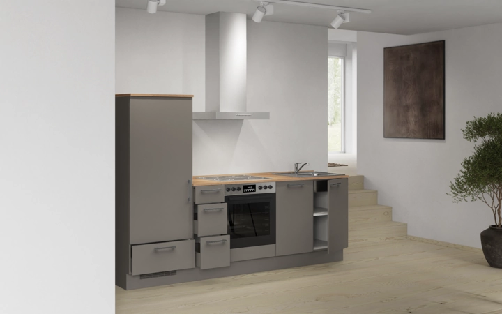 Cuisines Elite Cuisine linéaire 240 cm électroménagers inclus planning 17 4