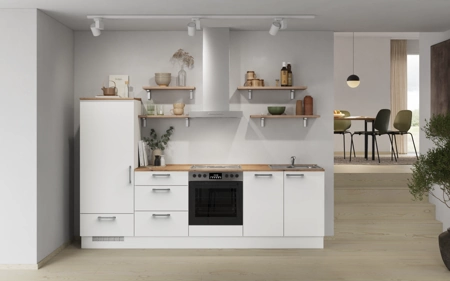 Cuisines Elite Cuisine linéare 270 cm électroménagers inclus planning 17 Blanc alpin, super mat Touch Cuisines Elite Cuisine linéare 270 cm électroménagers inclus planning 17 Blanc alpin, super mat Touch