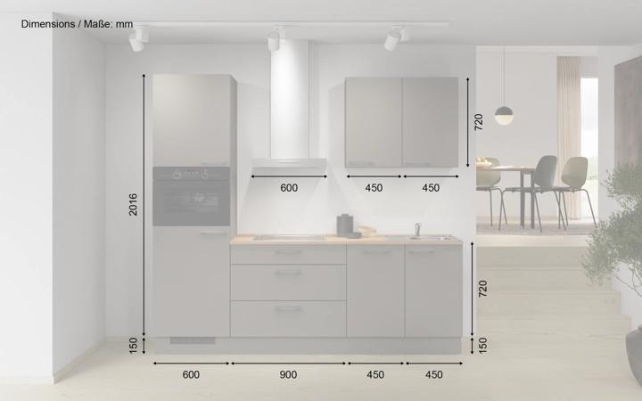 Cuisines Elite Cuisine linéaire 240 cm électroménagers inclus planning 2 5