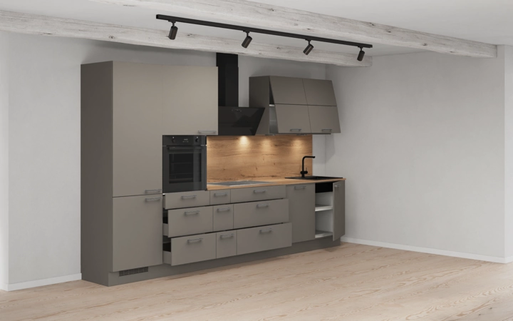 Cuisines Elite Cuisine linéare 360 cm électroménagers inclus planning 3 4