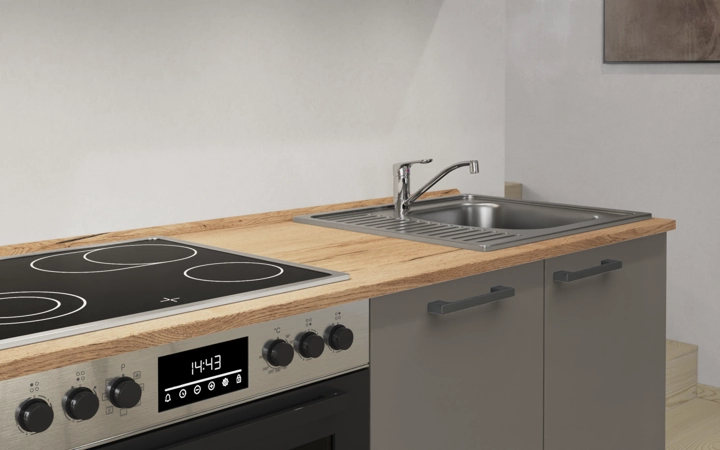 Cuisines Elite Cuisine linéaire 240 cm électroménagers inclus planning 4 3