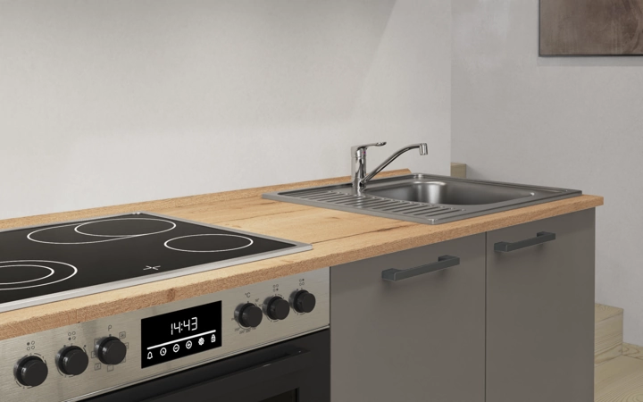 Cuisines Elite Cuisine linéare 270 cm électroménagers inclus planning 4 3