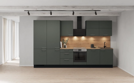 Cuisines Elite Cuisine linéare 360 cm électroménagers inclus planning 5 Vert minéral ultra-mat Easytouch Cuisines Elite Cuisine linéare 360 cm électroménagers inclus planning 5 Vert minéral ultra-mat Easytouch