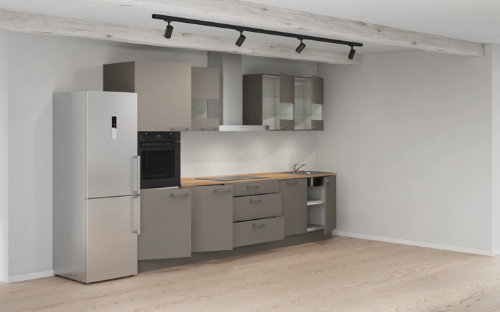 Cuisines Elite Cuisine linéare 330cm électroménagers inclus planning 7 4