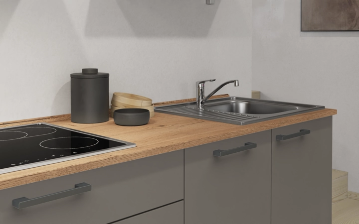 Cuisines Elite Cuisine linéaire 240 cm électroménagers inclus planning 9 3